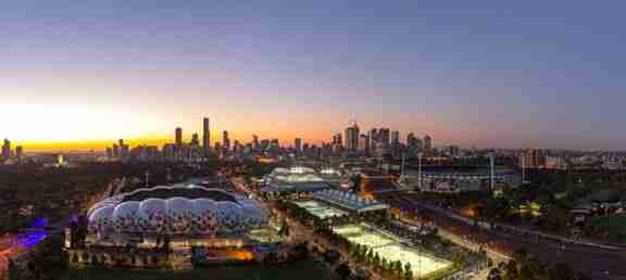 Melbourne Skyline Sunset