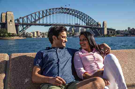 Sydney - Couple enjoying a visit to the Sydney Opera House Sydney - Couple enjoying a visit to the Sydney Opera House